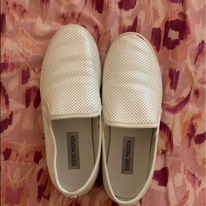 White Steve Madden Slip-Ons
